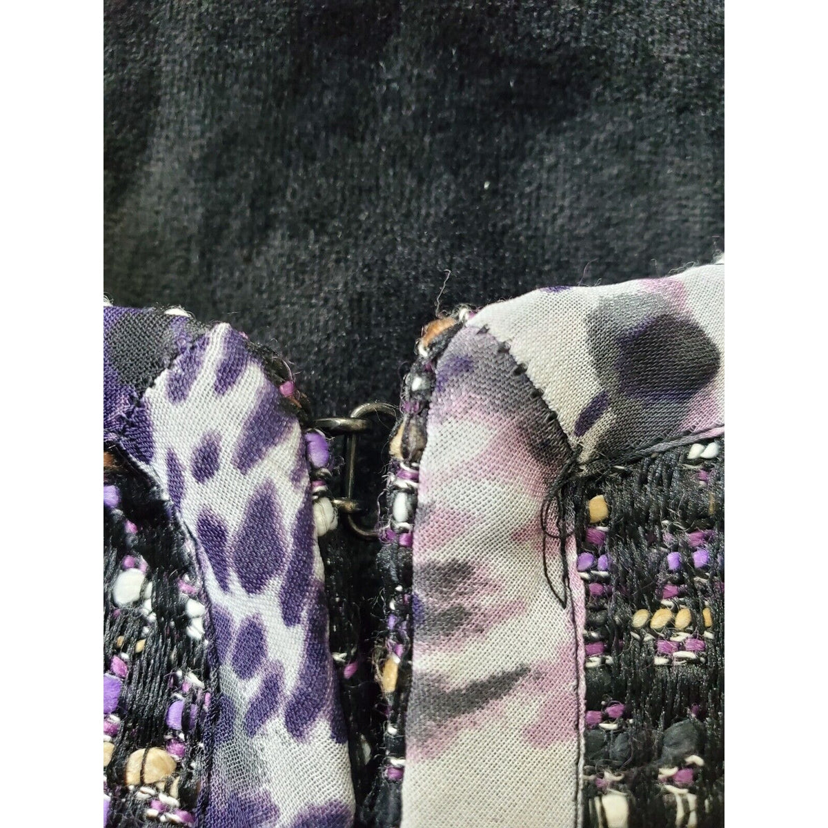 Coldwater Creek Women's Purple Polyester Tweed 3/4 Sleeve Blazer Jacket Size XS