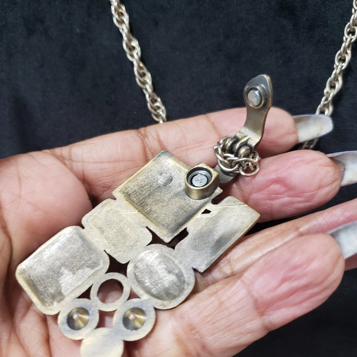 Women's Premier Designs Rectangular Gallery Pendant Antique Brass Tone Necklace