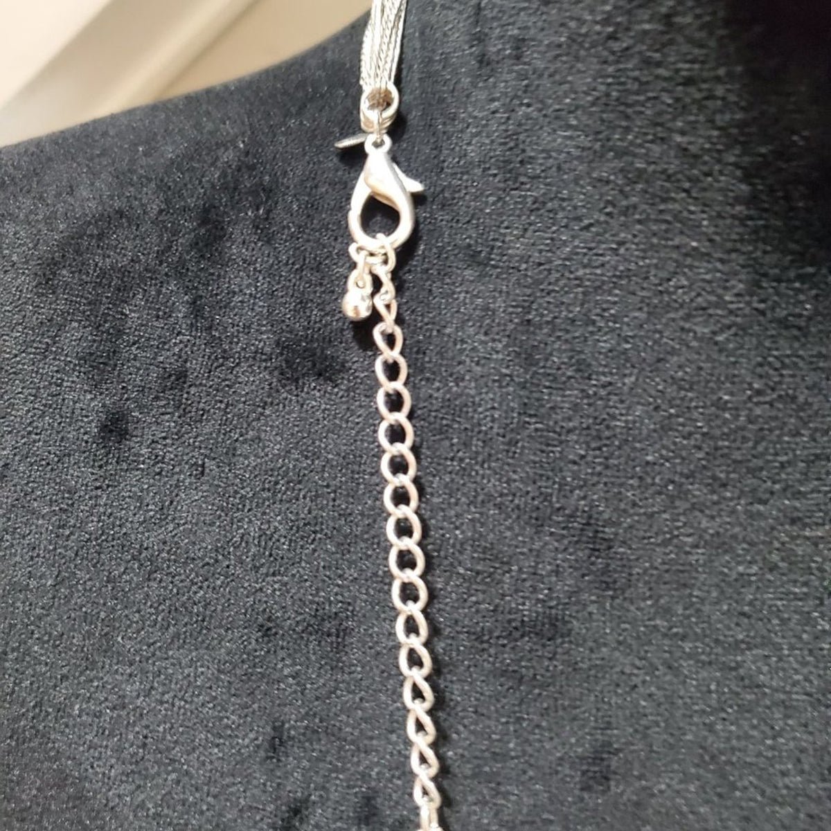 Women's Luxury Silver Tone Multilayer Long Link Chain Necklace
