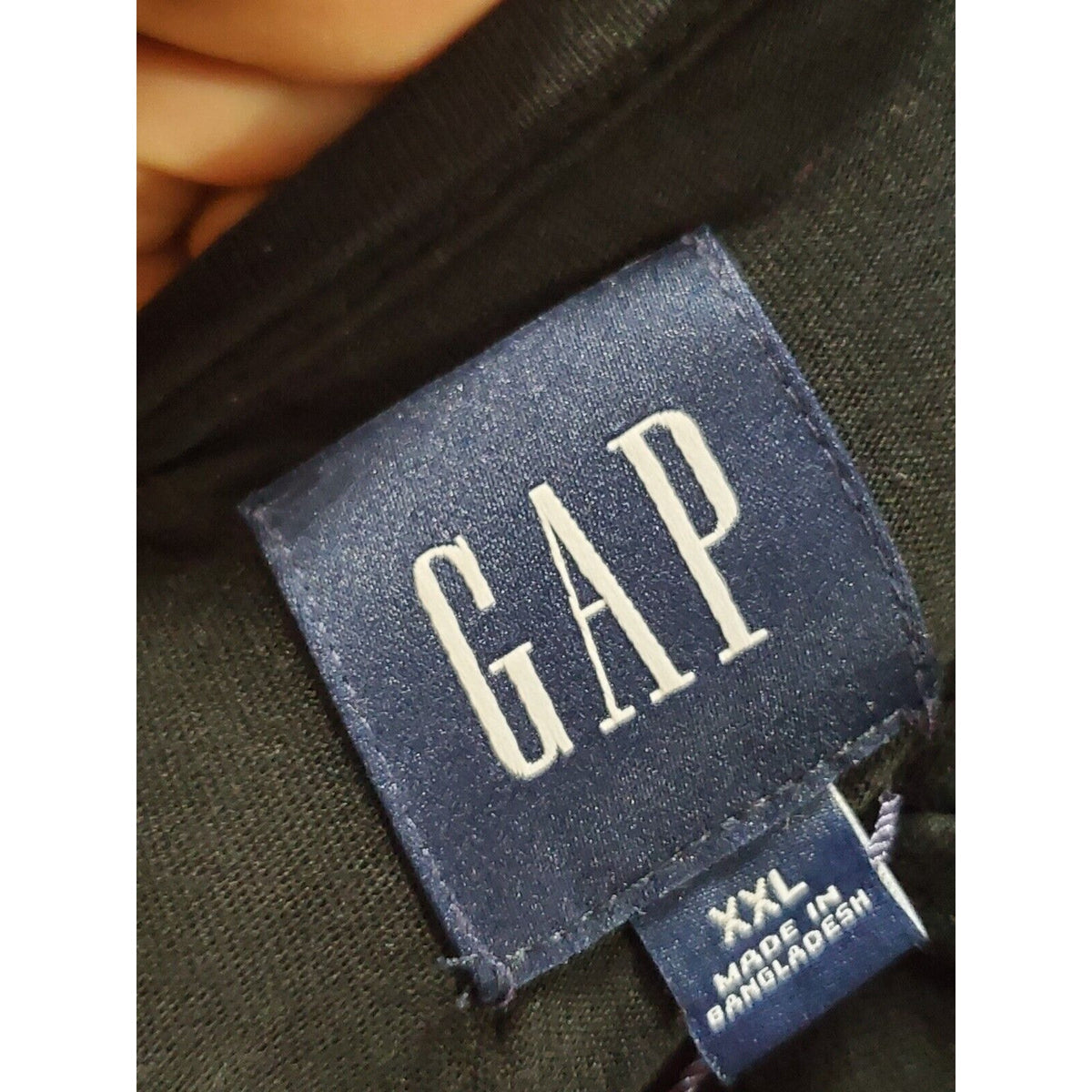 Gap Women Black Solid Cotton Eyelet Detail On Sleeve Casual Top Blouse Size XXL