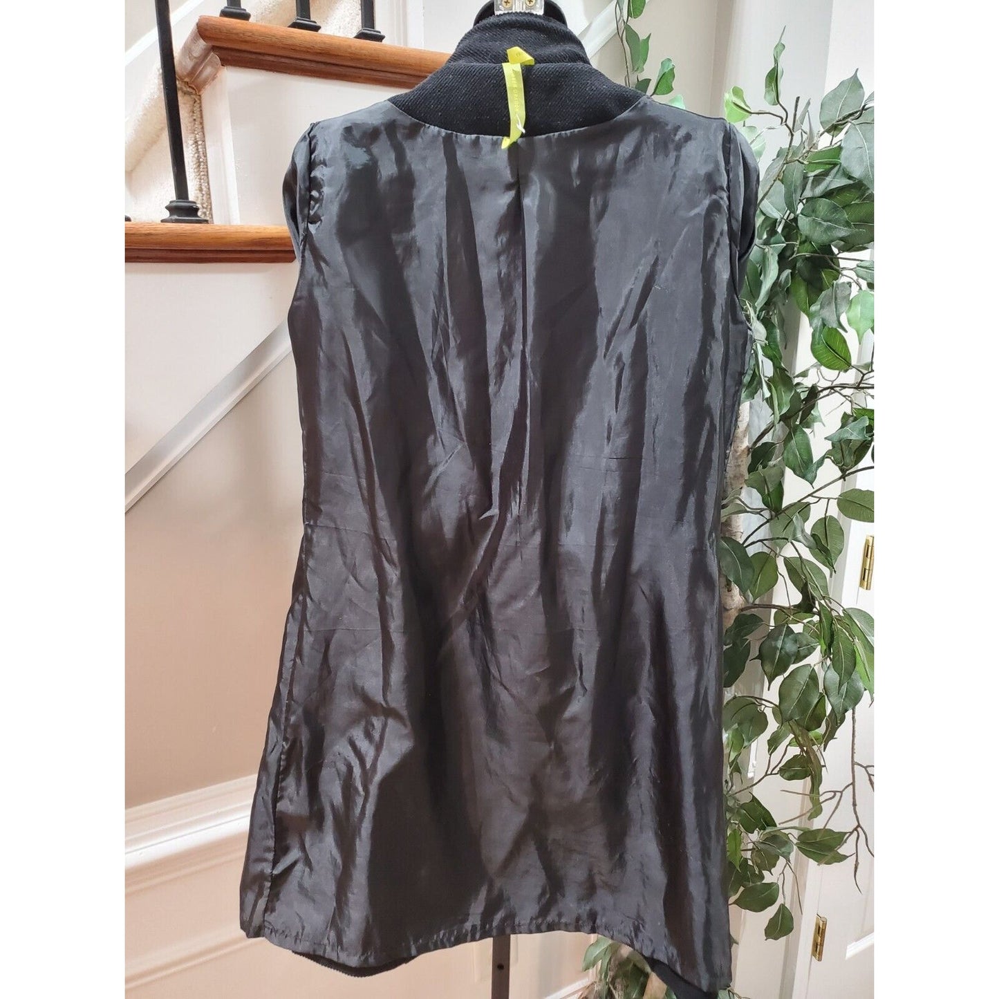 Green Dragon Paisley Embroidered Black Long Sleeve Buttons Front Casual Coat M