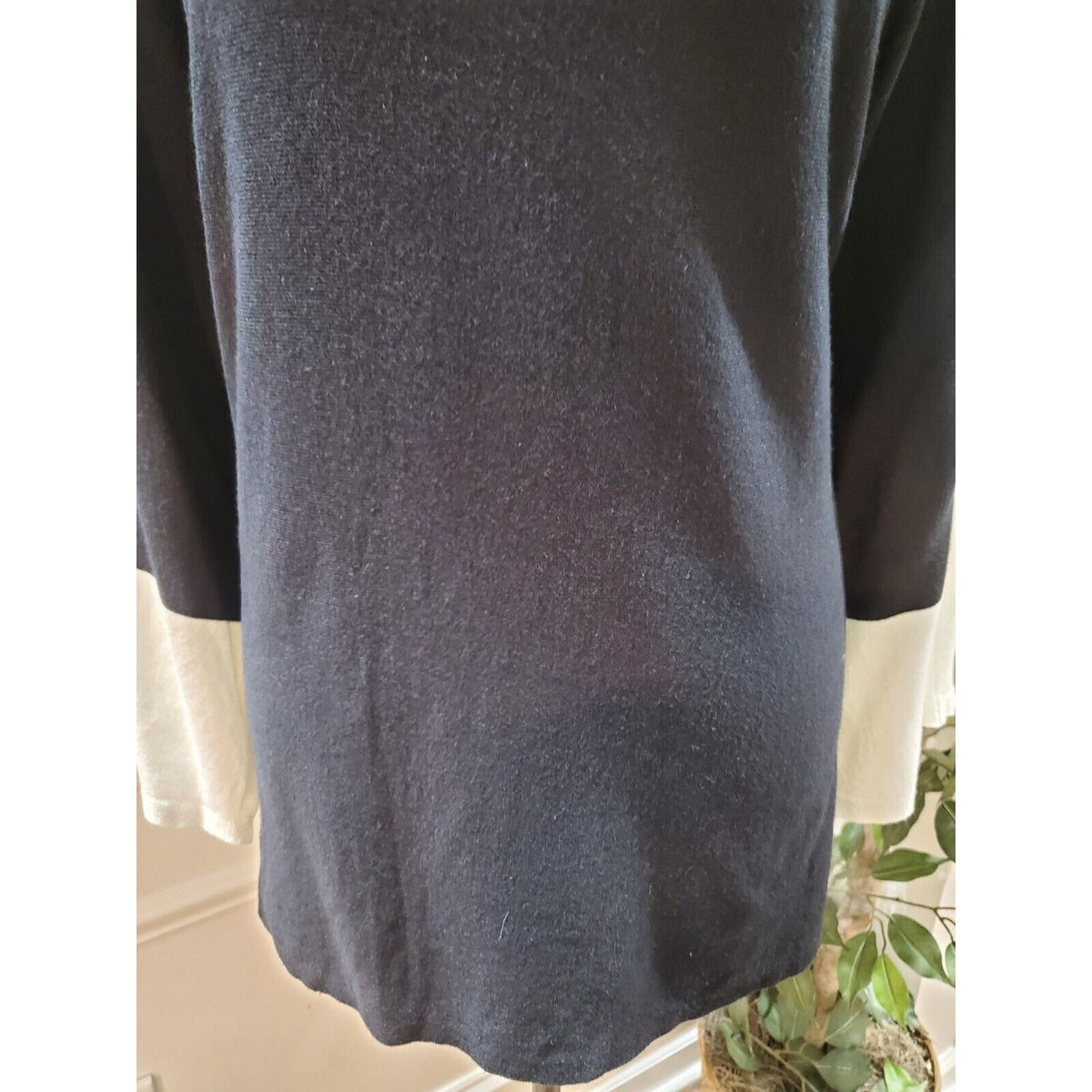 Alfani Women's Black Rayon Round Neck Long Sleeve Casual Top Blouse Size X-Large