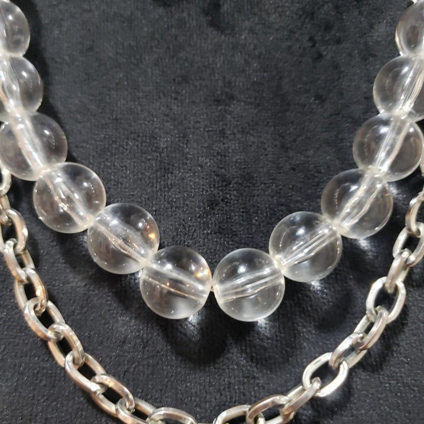 Women's Silver Tone Double Strand With Freshwater Pearls Lobster Clasp Necklace