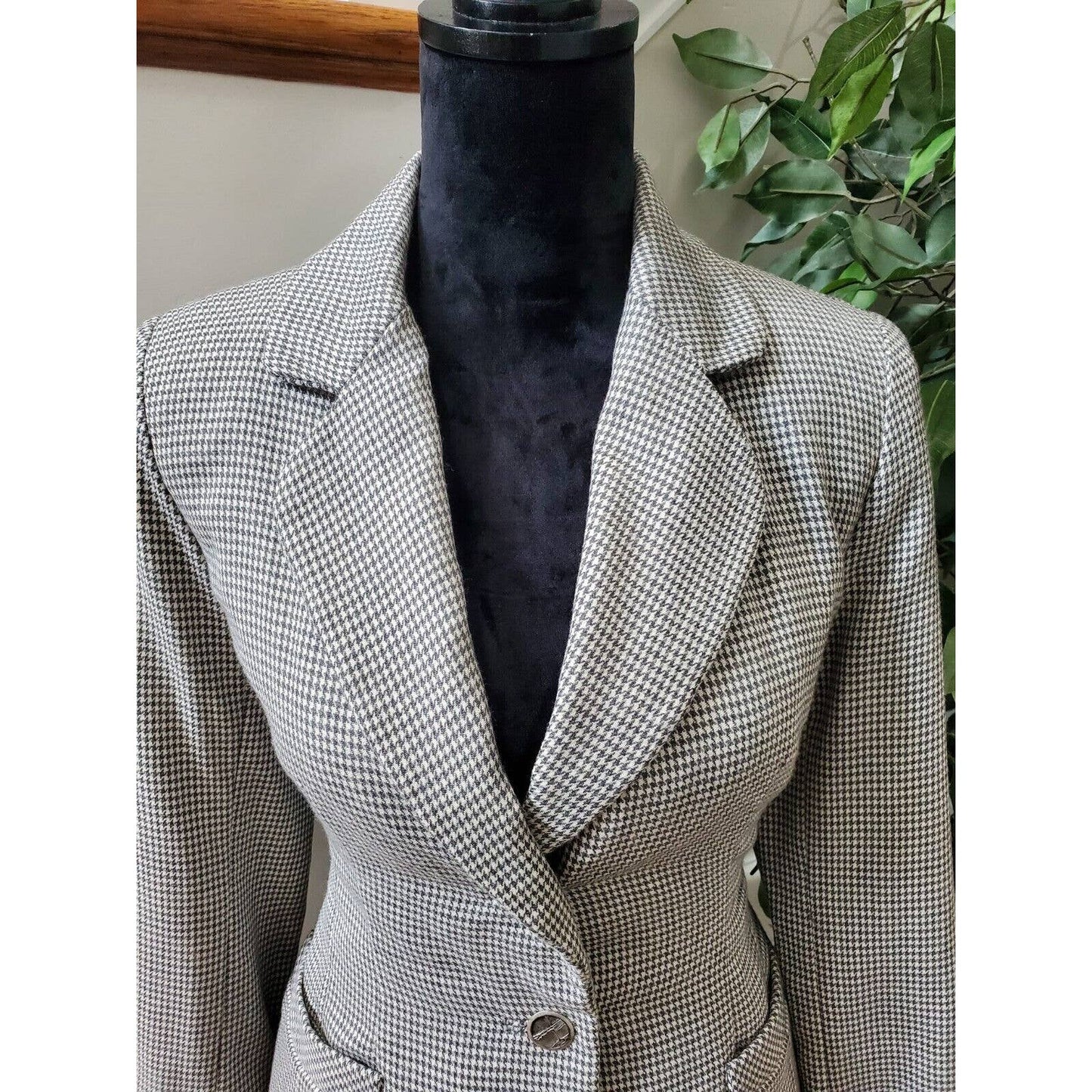 Vintage Sophie Nunziato Gray Polyester Long Sleeve Jacket & Skirt 2 Piece Suit 6