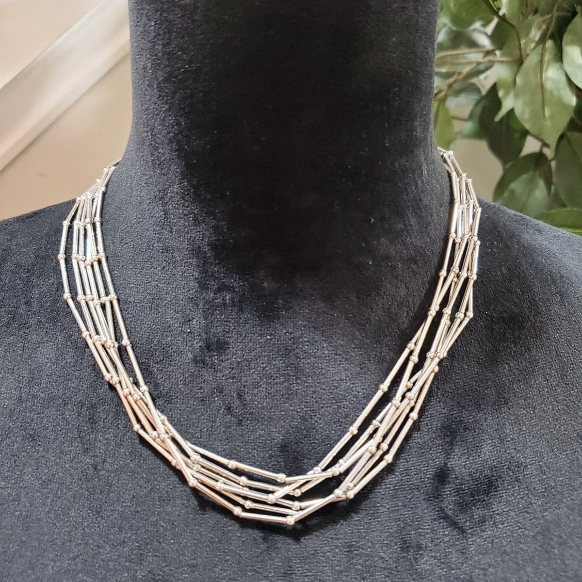 Cookie Lee Women Liquid Silver Multistrand Layered Cord Necklace