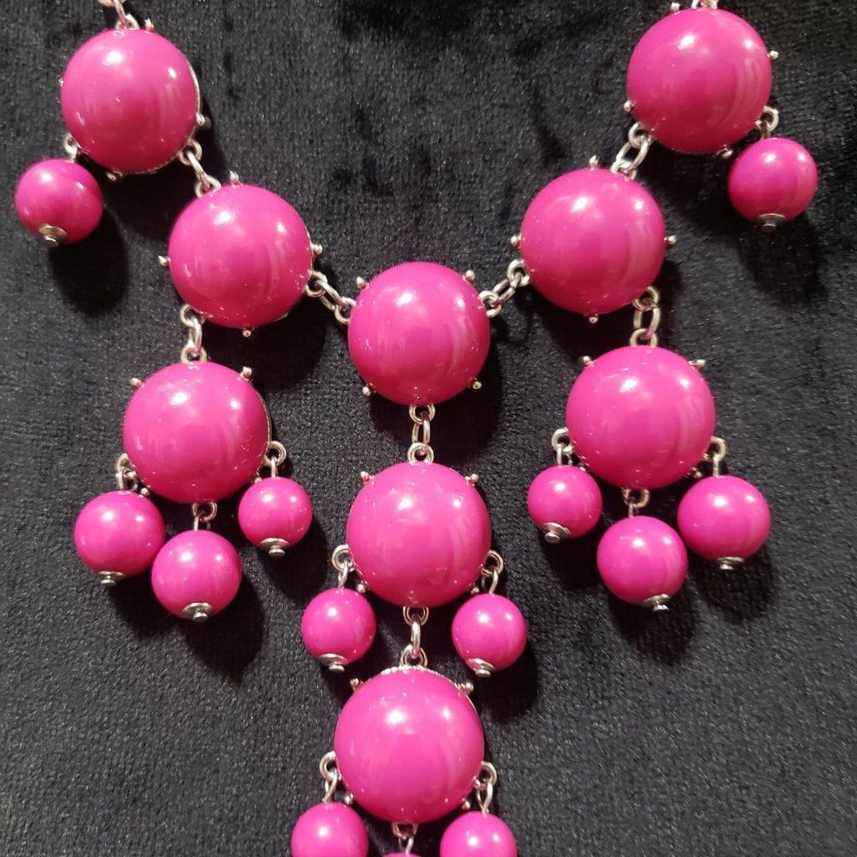 Women's Pink Round Beaded with Lobster Clasp Fashion Jewelry Necklace