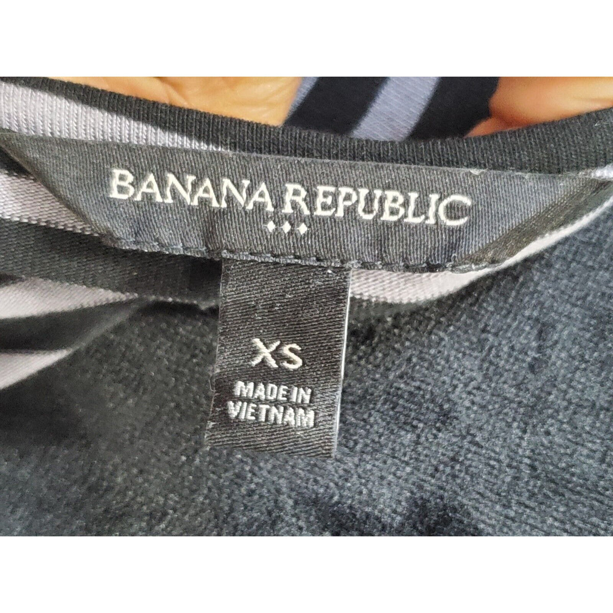 Banana Republic Women's Black & Gray Round Neck Long Sleeve Knee Length Dress XS
