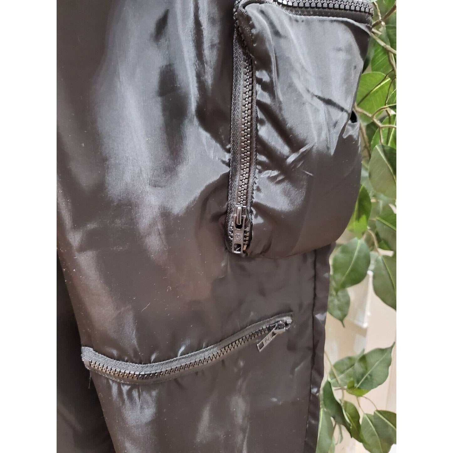 Sheln Women Black 100% Polyester Mid Rise Pull On Cargo Trouser Pant Size Small