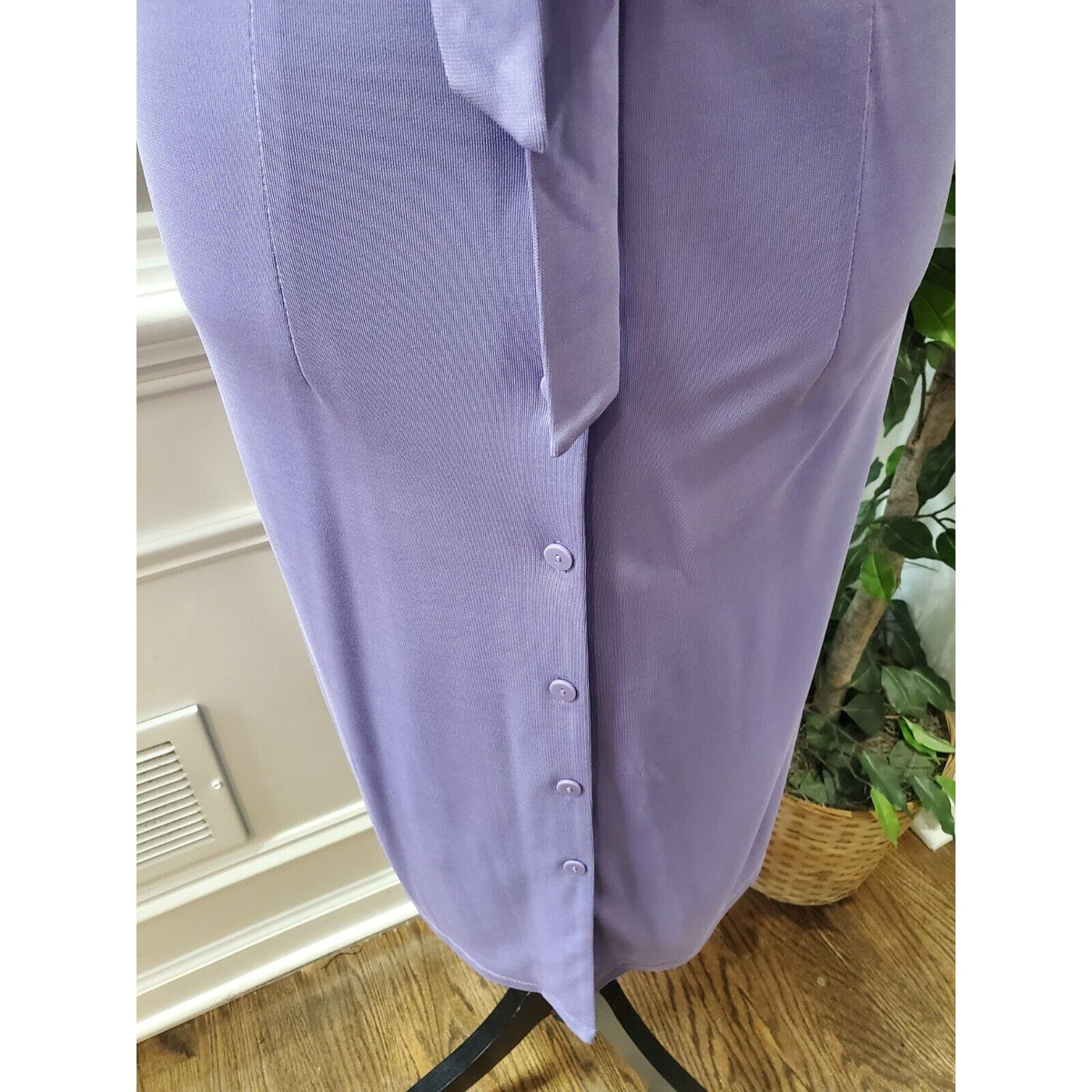 Casual Corner Women's Purple Rayon Neck Sleeveless Knee Length Dress Size Large