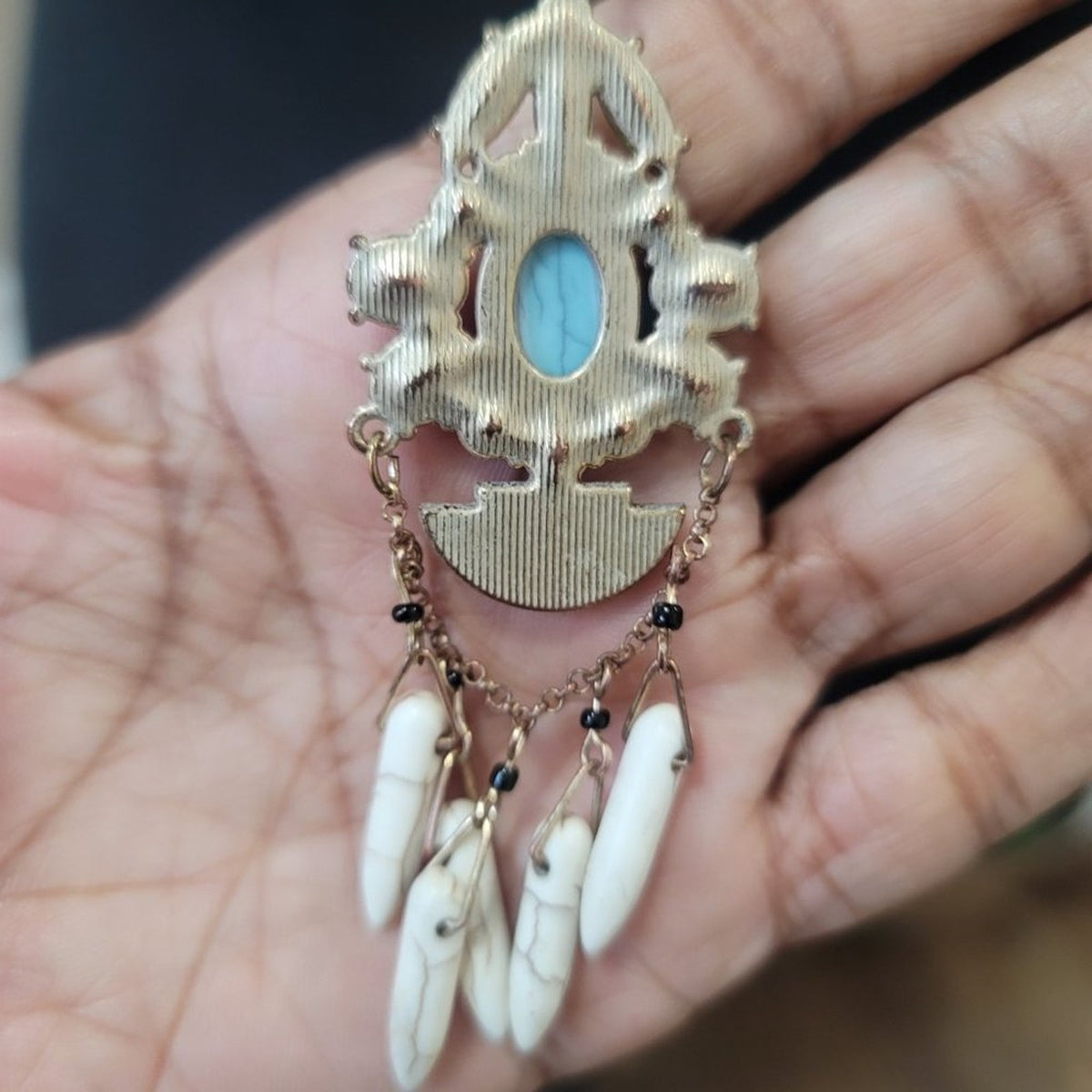 Women's Colorful Shiny Gold Color Long Plant Necklace