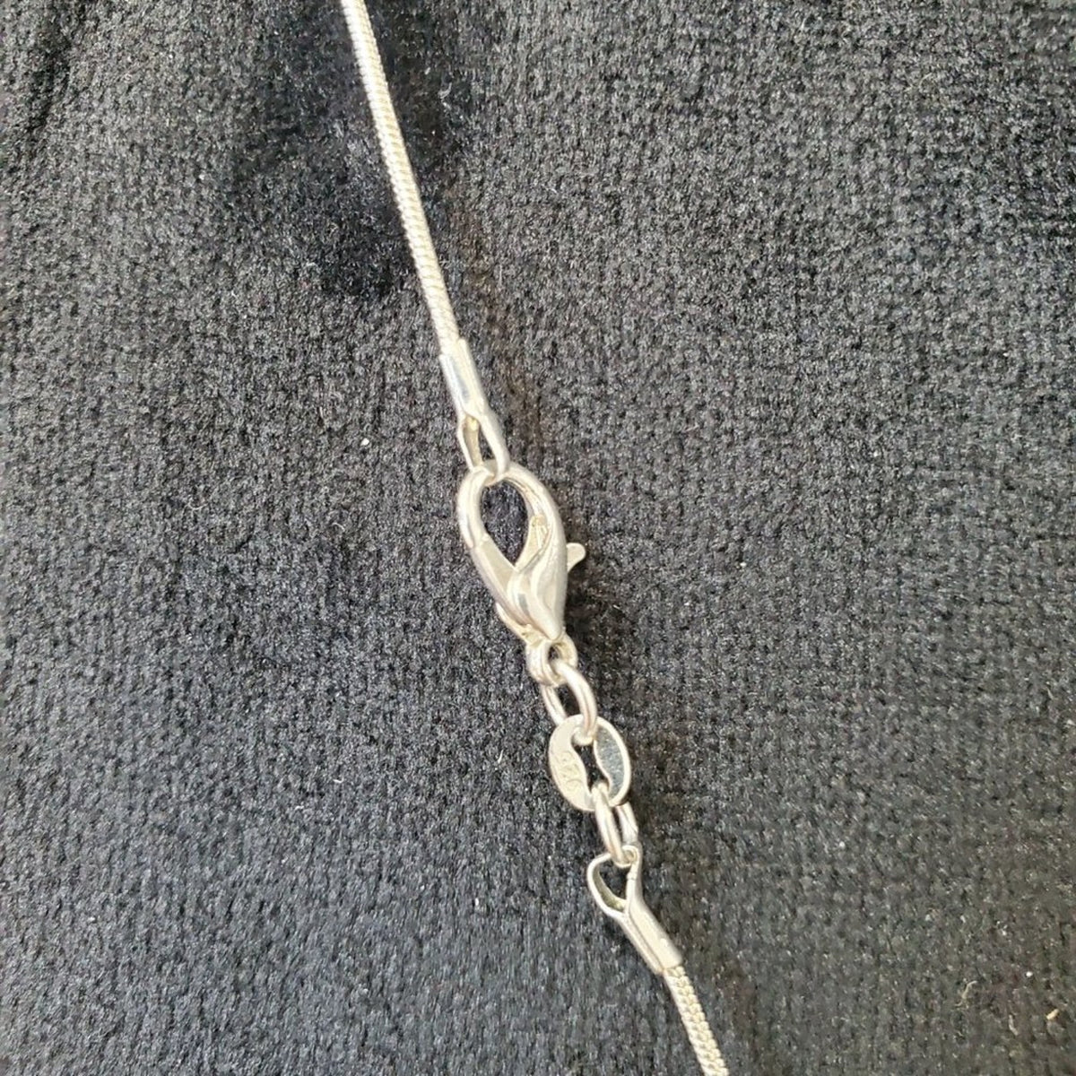 Womens Sky Blue Fiber Optic Stone with Lobster Clasp Pendant Necklace