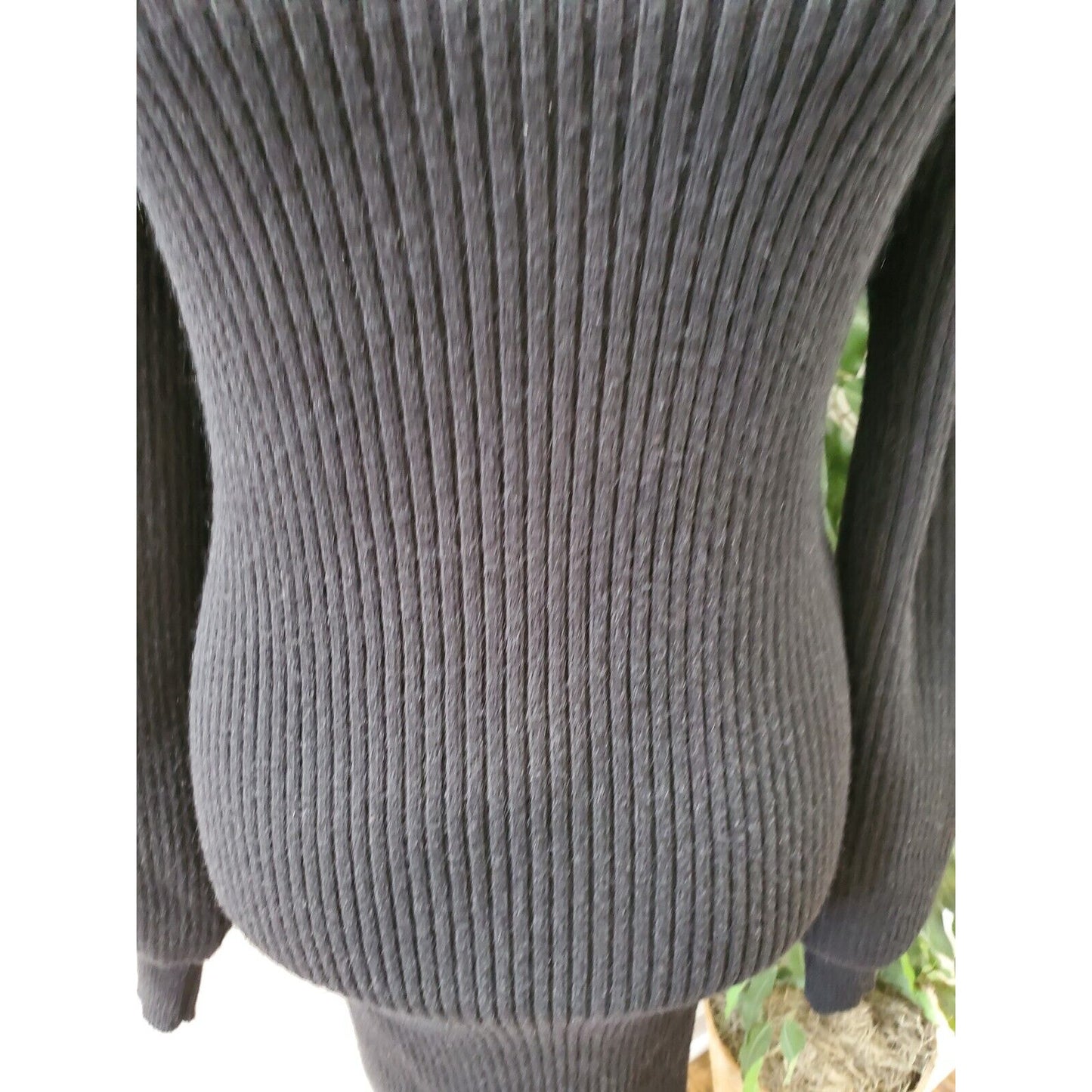 &Merci Black Viscose Mock Neck Long Sleeve Knee Length Sweater Dress Size Medium