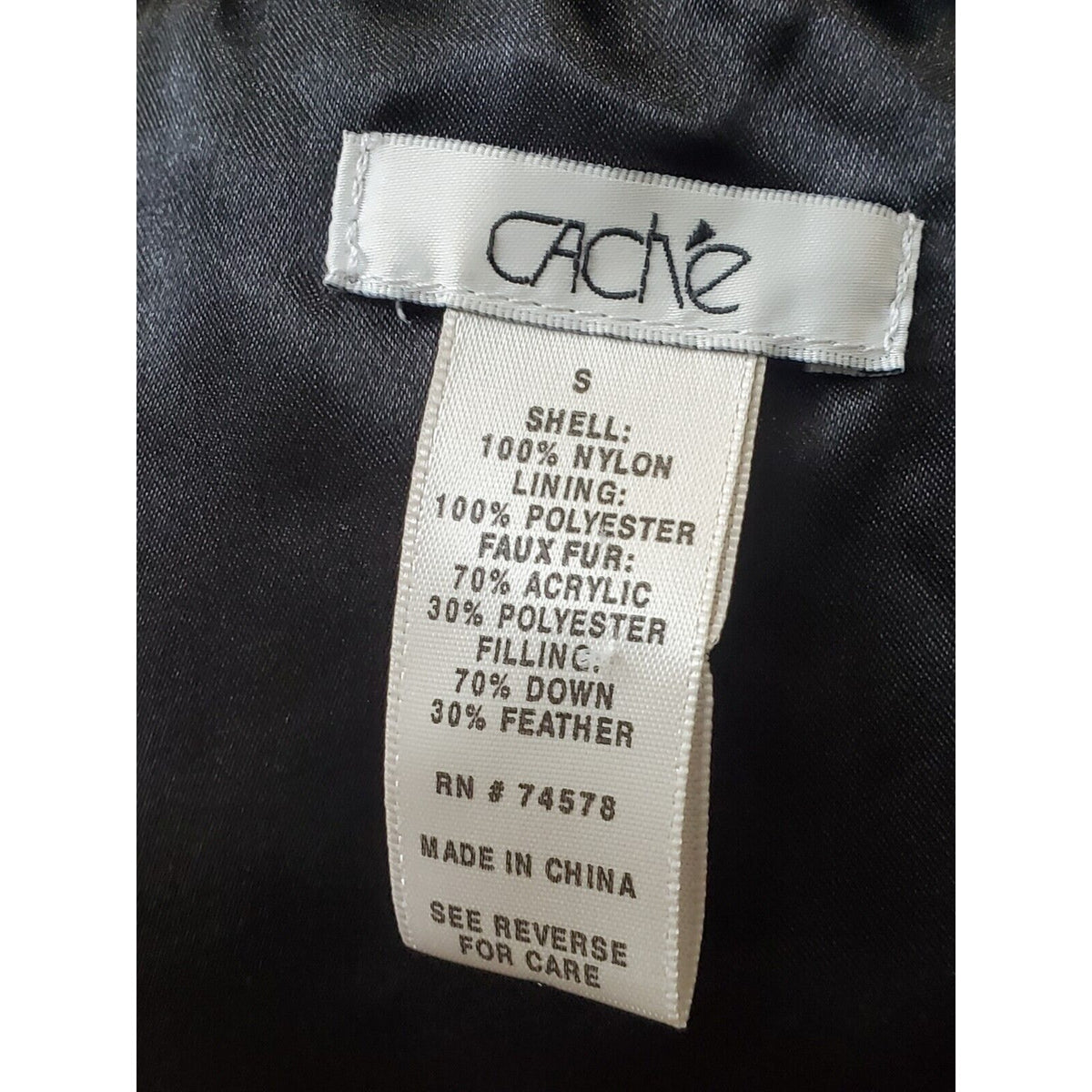 Cache Womens Black Fur 100% Nylon Sleeveless Full Zipper Casual Vest Size Small