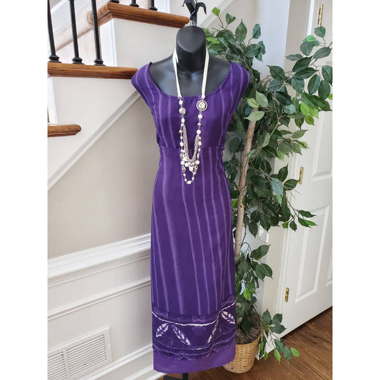 Zanana Women's Purple Polyester Round Neck Sleeveless Long Maxi Dress Size 1X