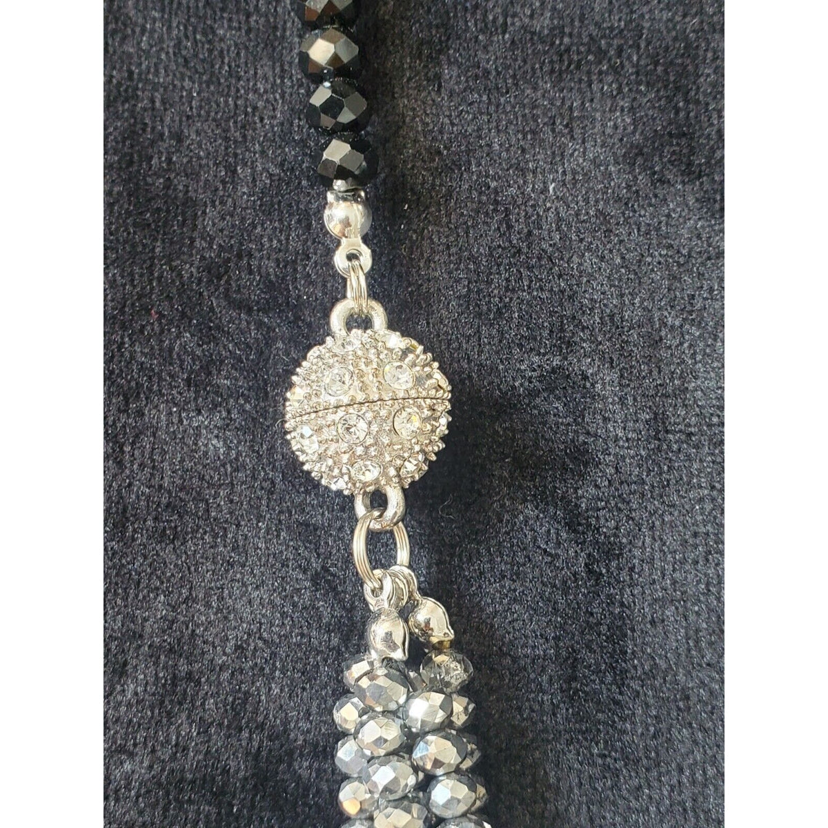Women's Silver Multicolored Multilayer Crystal Beaded Fashion Jewelry Necklace