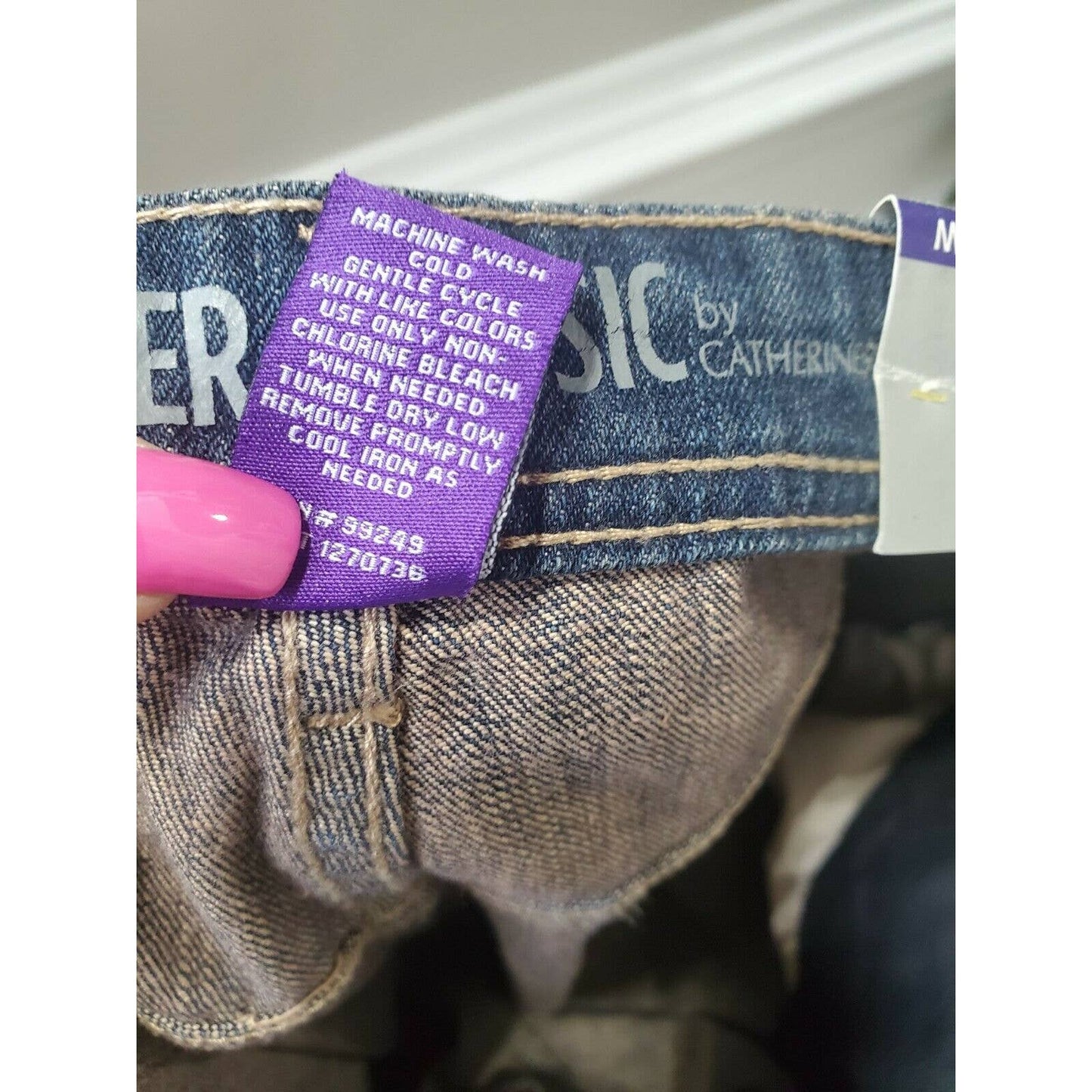 Slimmer Classic Women's Denim Blue Cotton Mid Rise Straight Leg Jeans Pants 16W