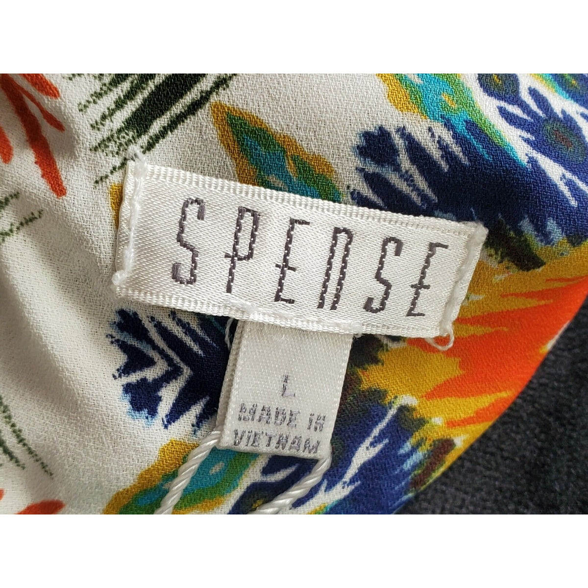 Spense Women Multicolor Polyester Round Neck Sleeveless Knee Length Dress Size L