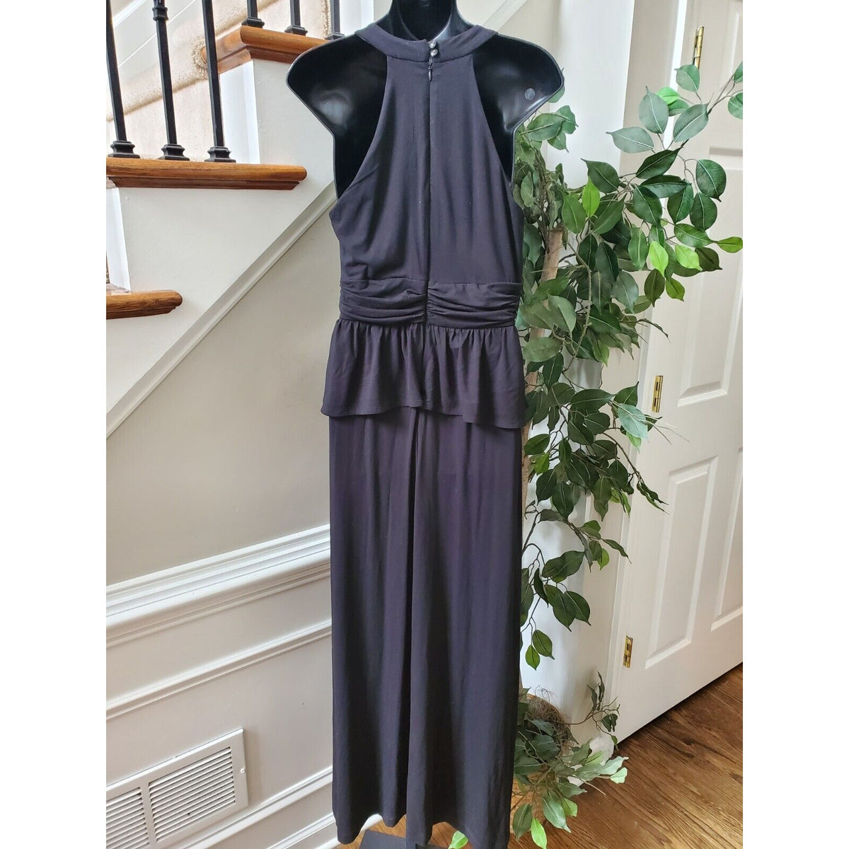 Gabby Skye Women's Black Rayon V-Neck Sleeveless Casual Long Maxi Dress Size 6