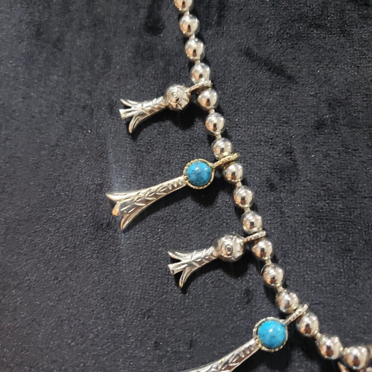 Womens Silver Tone Blue Turquoise Statement Large Collar Necklace