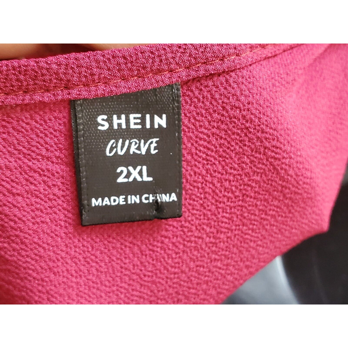 SHELN Curve Women's Red Elastane Round Neck Long Sleeve Long Maxi Dress Size L