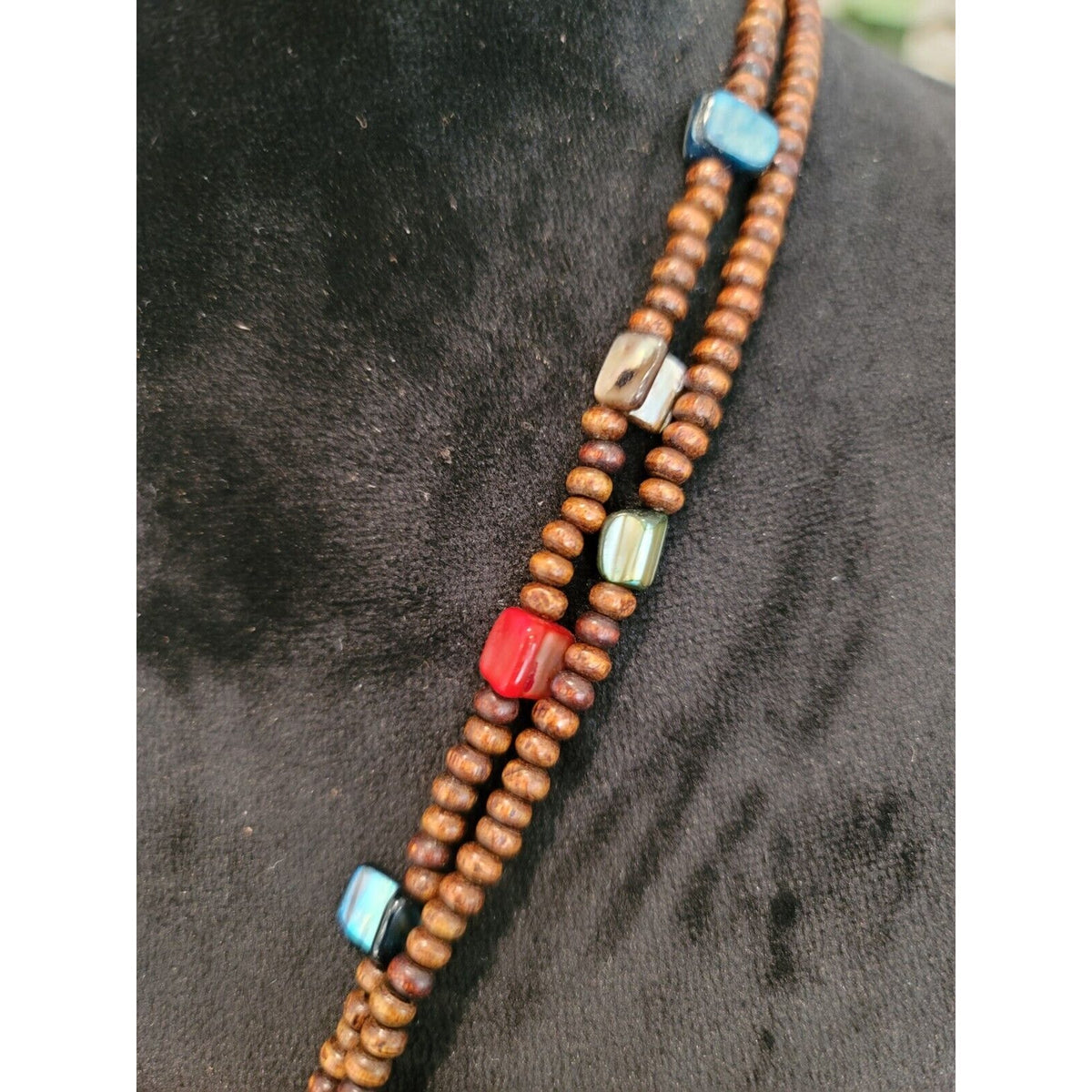 Women's Custom Multicolor Beaded Heart Pendant Necklace with Lobster Clasp