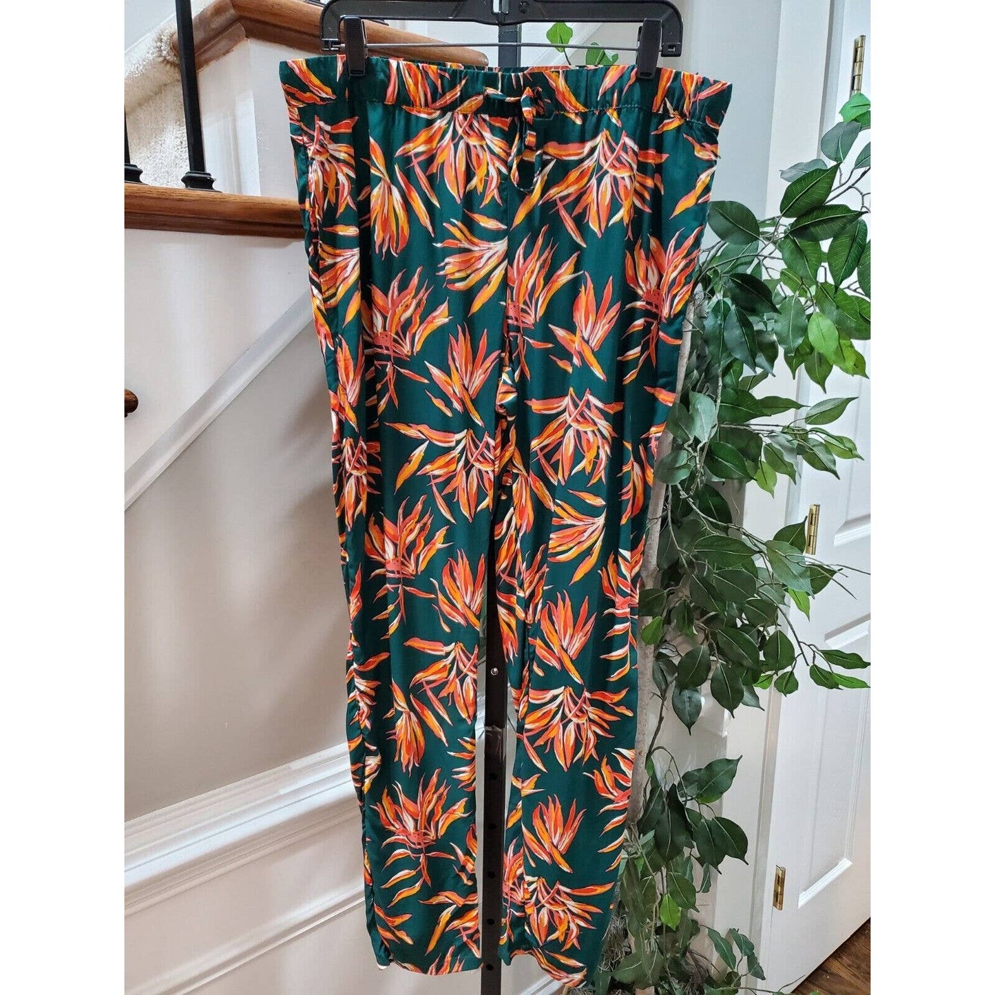 Esmara Women's Green Polyester Pull On Mid Rise Comfort Waist Trouser Pant 12