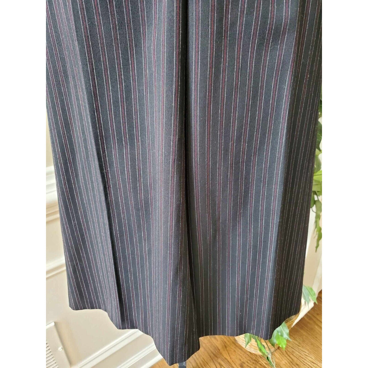 Covington Blue Striped Polyester Single Breasted Blazer & Skirt 2 Piece Suit 10