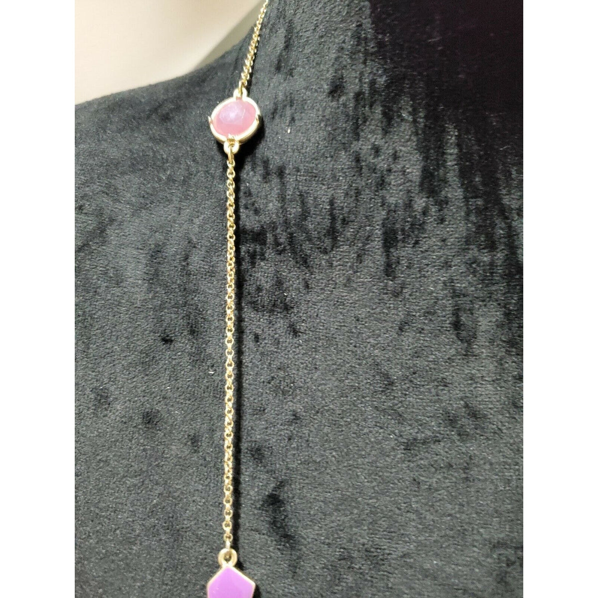 Women's Single Strand Necklace with Pink Stone