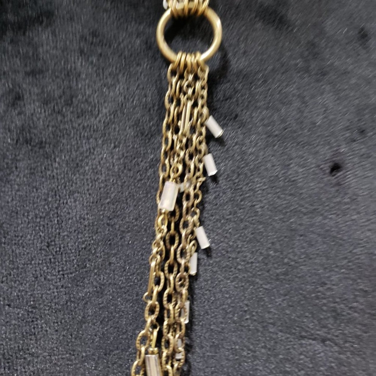 Coldwater Creek Marked Layered Five Strand Gold Tone Glass Beads Necklace