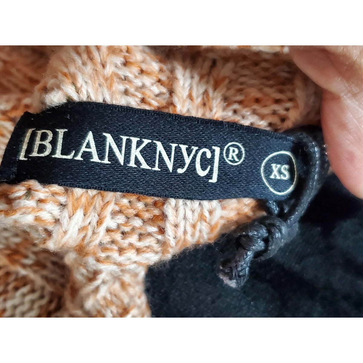 BLANKNYC Toffee Acrylic Ribbed Crewneck Long Sleeve Pullover Knit Sweater XS