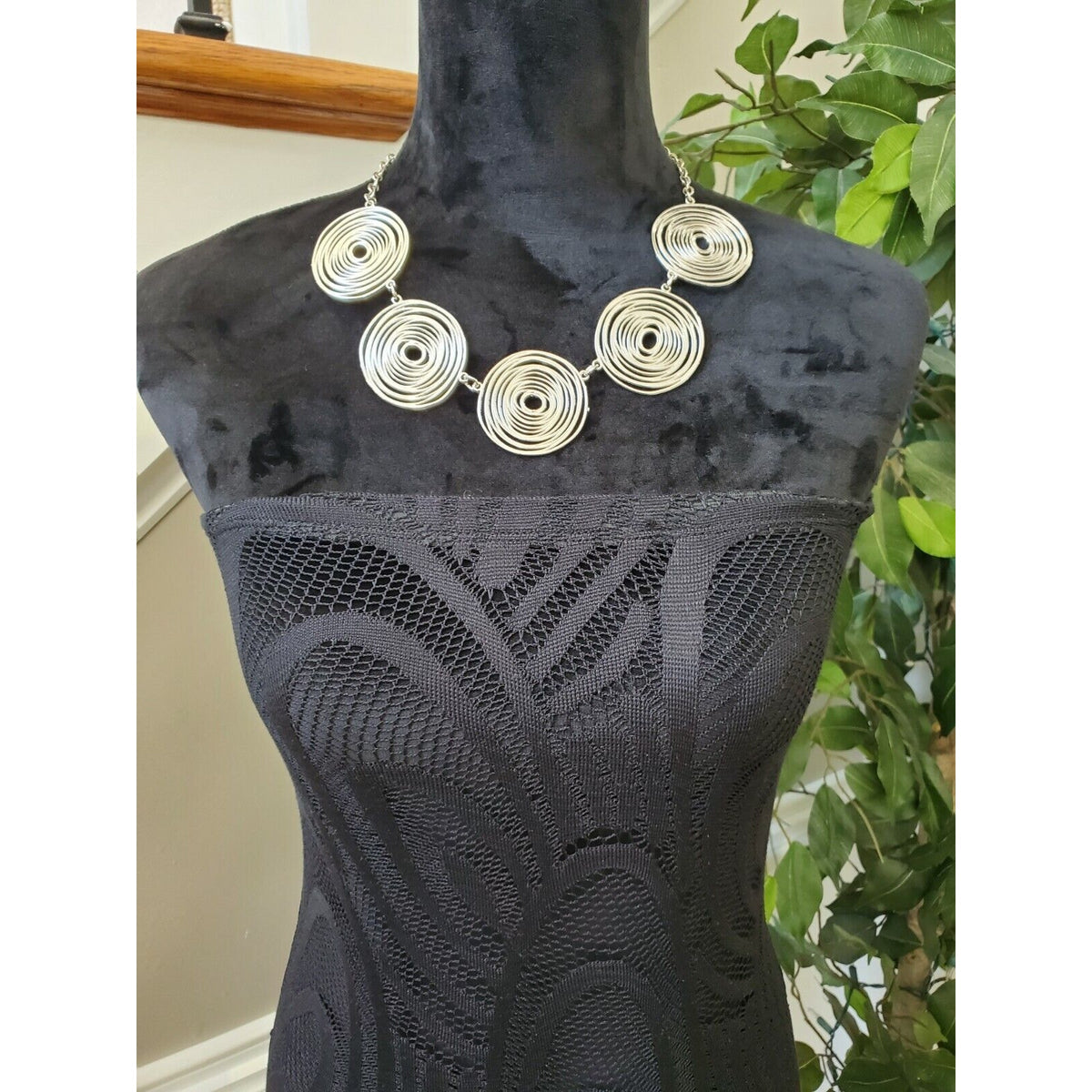 Boutique Style Solid Black Nylon Off The Shoulders Bodycon Dress Size Small