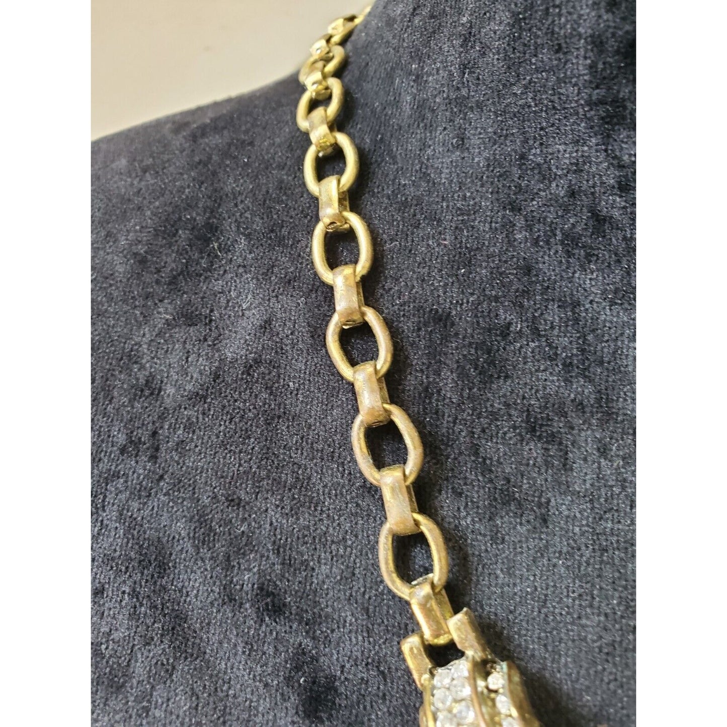 Women's Diamond Crystal Plated Drop Peach Floral Statement Necklace