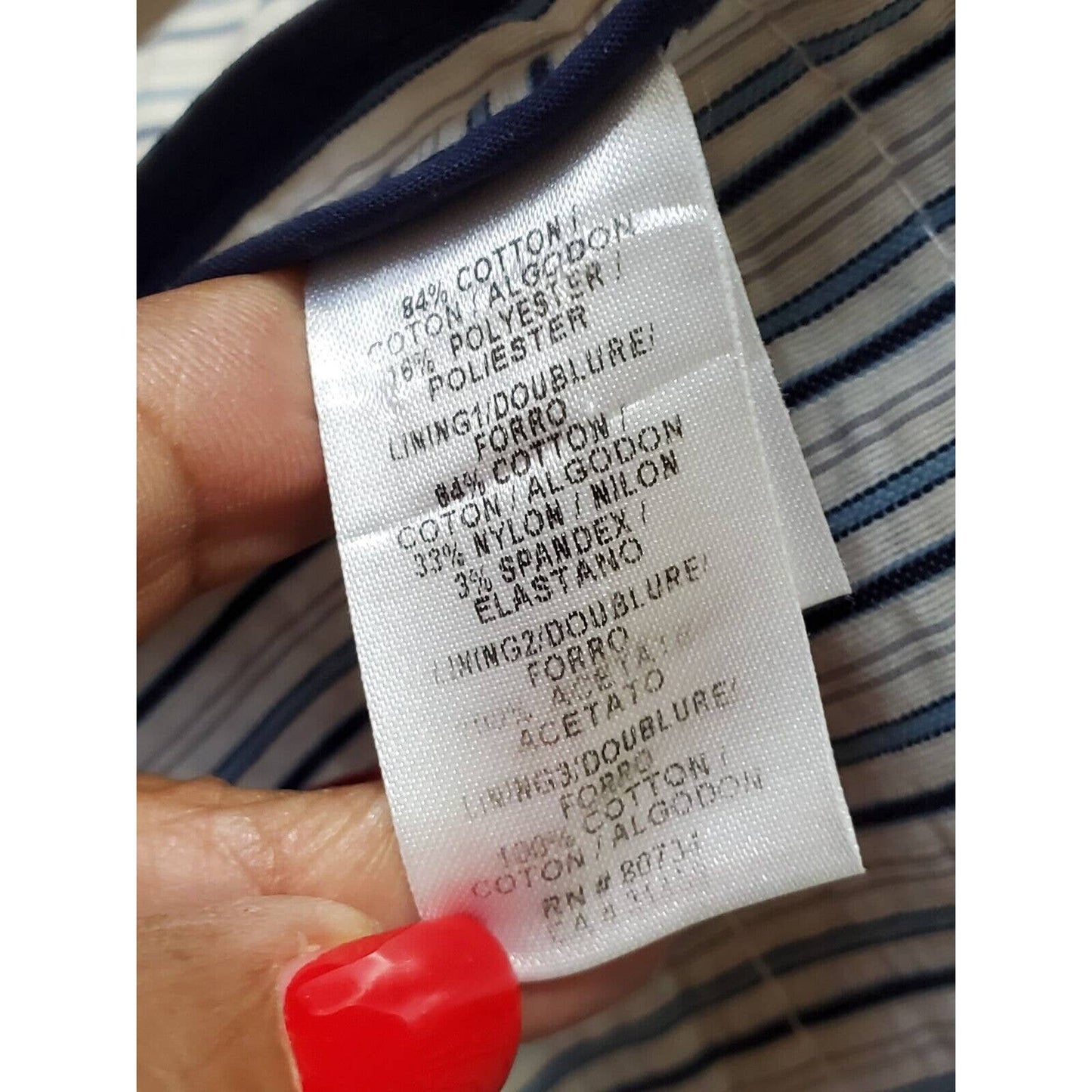 BCBGMaxazria Women's Striped Cotton Long Sleeve Single Breasted Fitted Blazer M