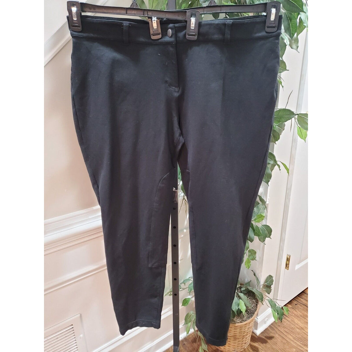Eileen Fisher Womens Black Rayon Pockets Zipper Front Casual Pants XL