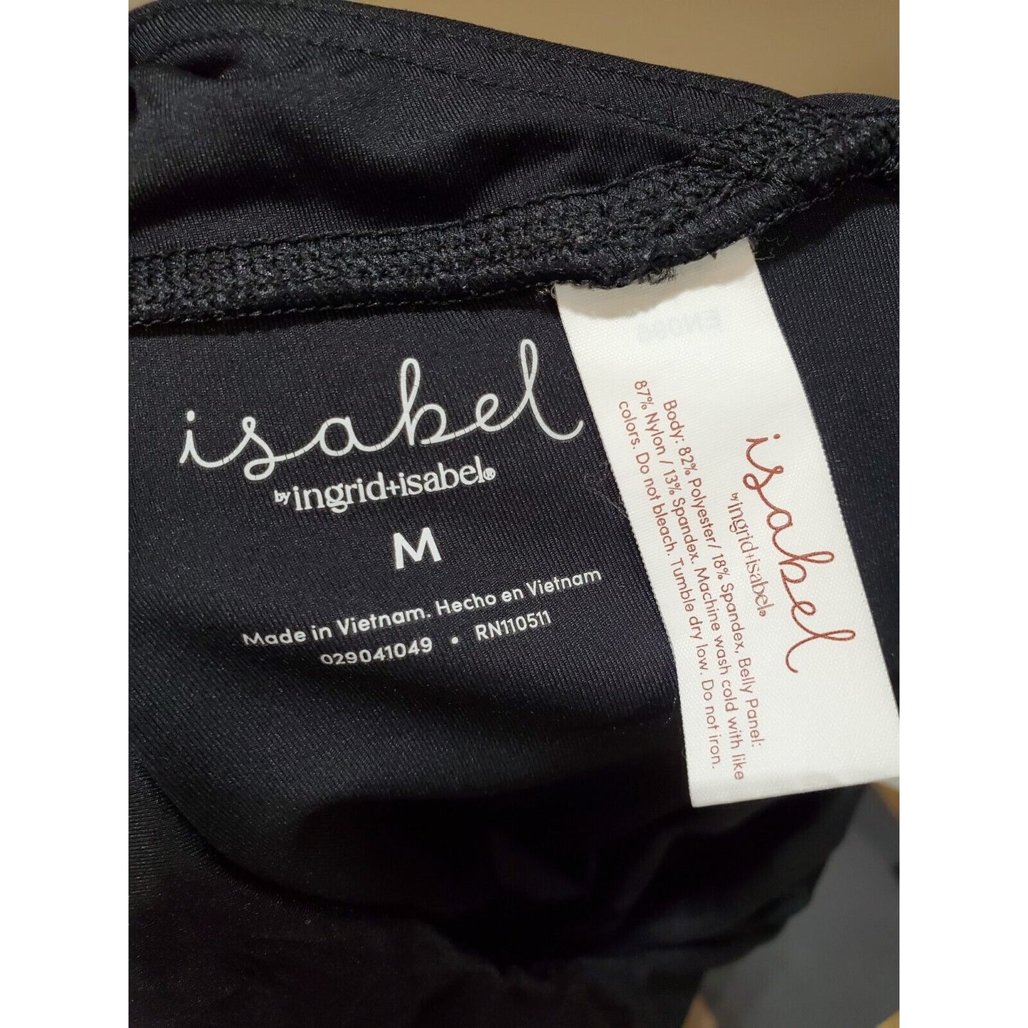 Ingrid & Isabel Black Polyester Mid Rise Skinny Fit Maternity Leggings Size M