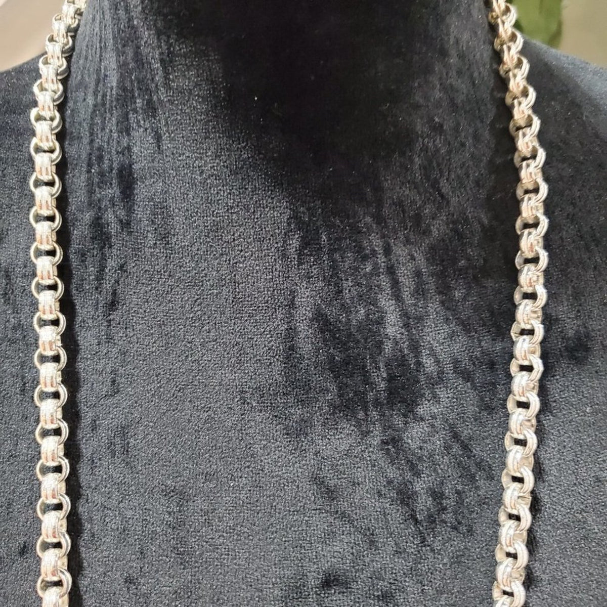 Women's Silver Oval & Double Oval Link Chain Necklace