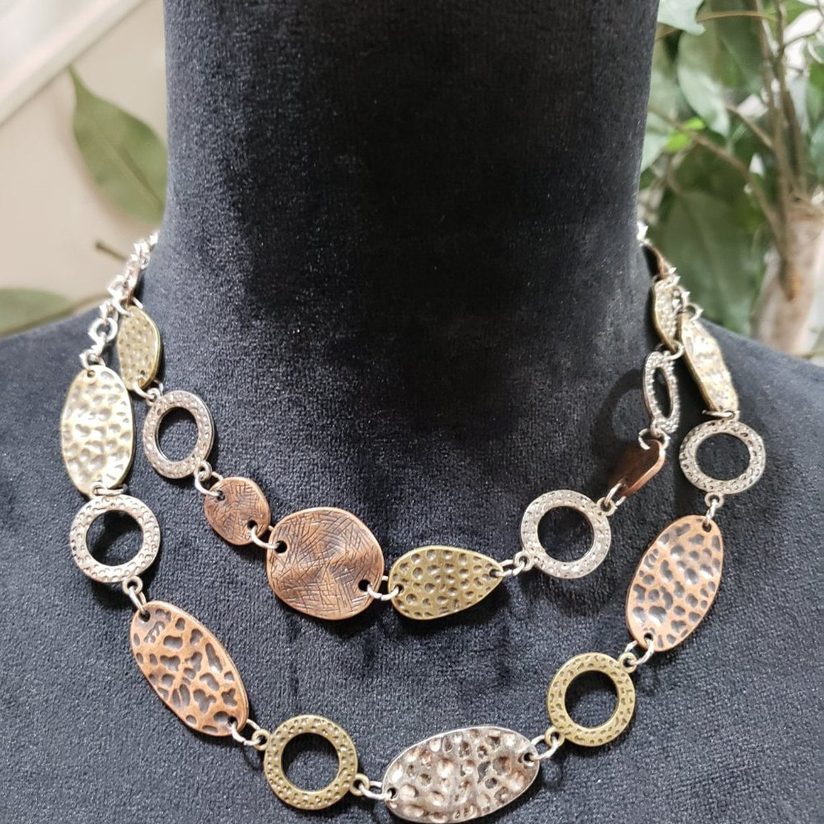 Womens Fashion Brown Paparazzi Trippin on Texture Necklace with Lobster Clasp