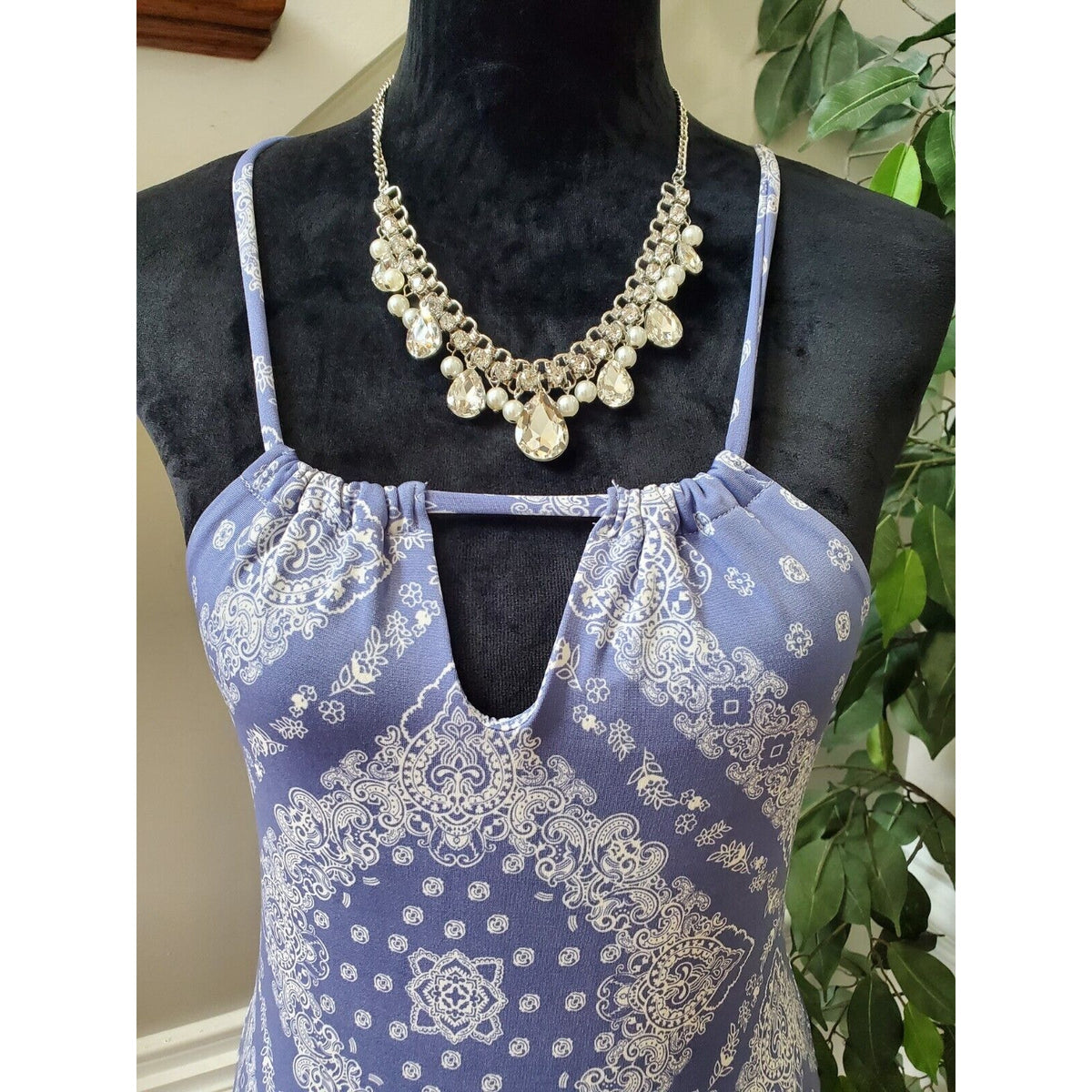 Rue 21 Women Purple Polyester Sleeveless Casual Knee Length Strappy Dress Medium