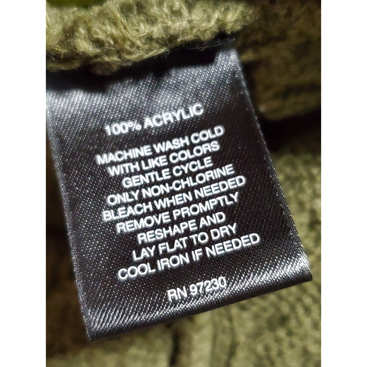 Signature 1 Studio Women Olive Green Acrylic Long Sleeve Open Front Cardigan 1X