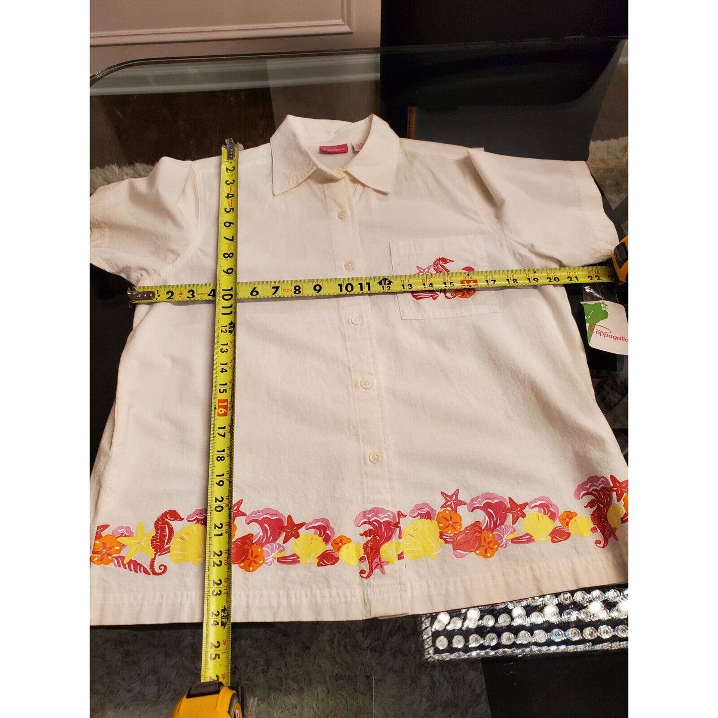 Cappagallo Women White Cotton Short Sleeve Shirt (M) & Trouser (S) 2 Piece Suit