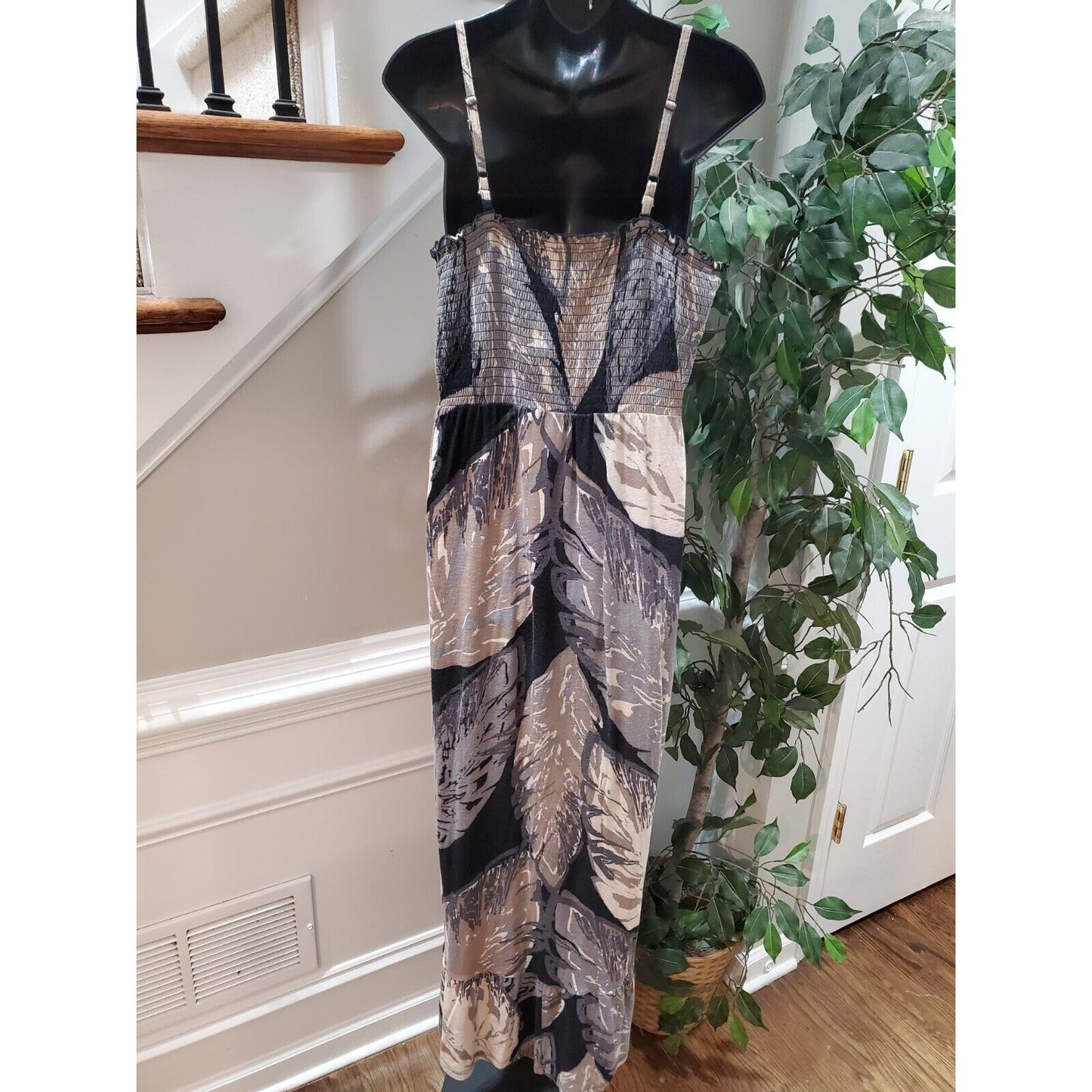 Sonoma Women's Multicolor Cotton Square Neck Sleeveless Casual Long Maxi Dress L