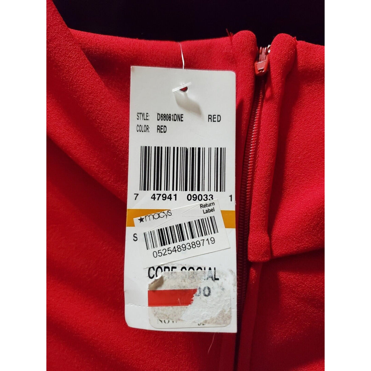 Speech Less Women's Red Polyester Sleeveless Knee Length Dress Size S