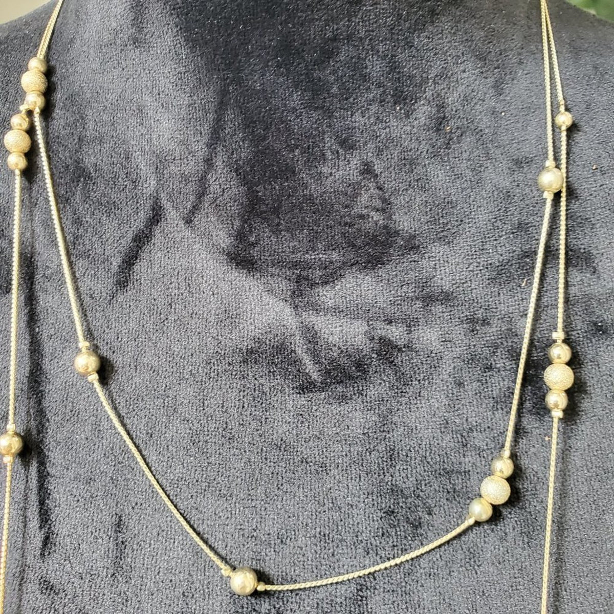 Women's Gold-Tone Pearls Double Layer Chain with Lobster Clasp Necklace
