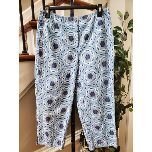 Talbots Womens Blue Mid Rise Casual Straight Leg Stretch Pants Size Petites 8