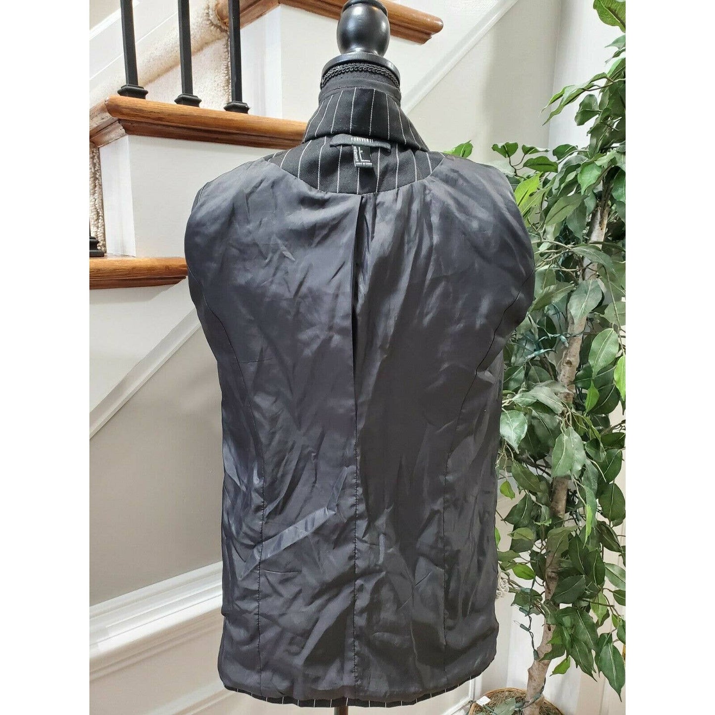 Forever 21 Women's Black Lined Polyester Double Breasted Casual Blazer Size S