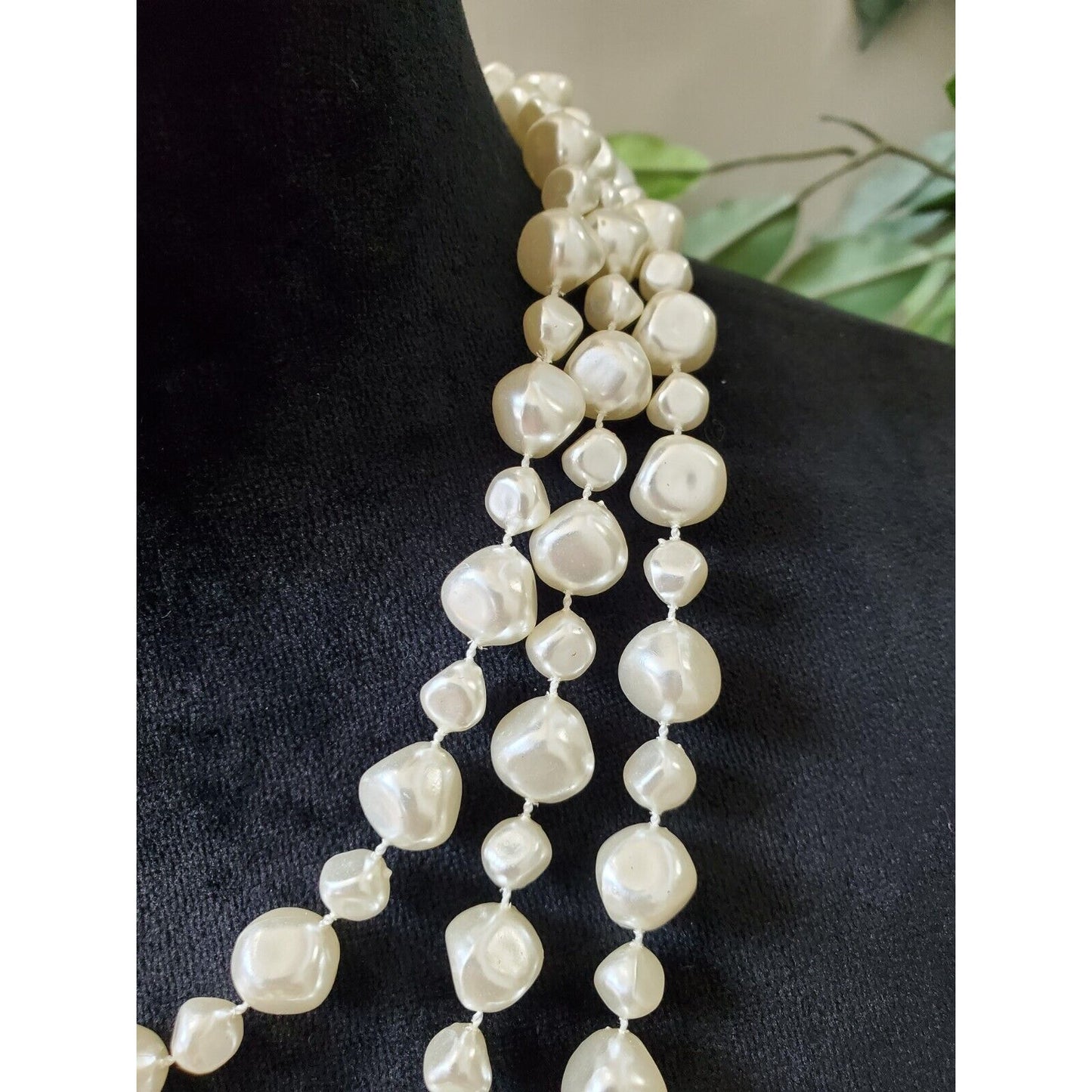 Extra Long White Beaded Pearl Fashion Jewelry Necklace