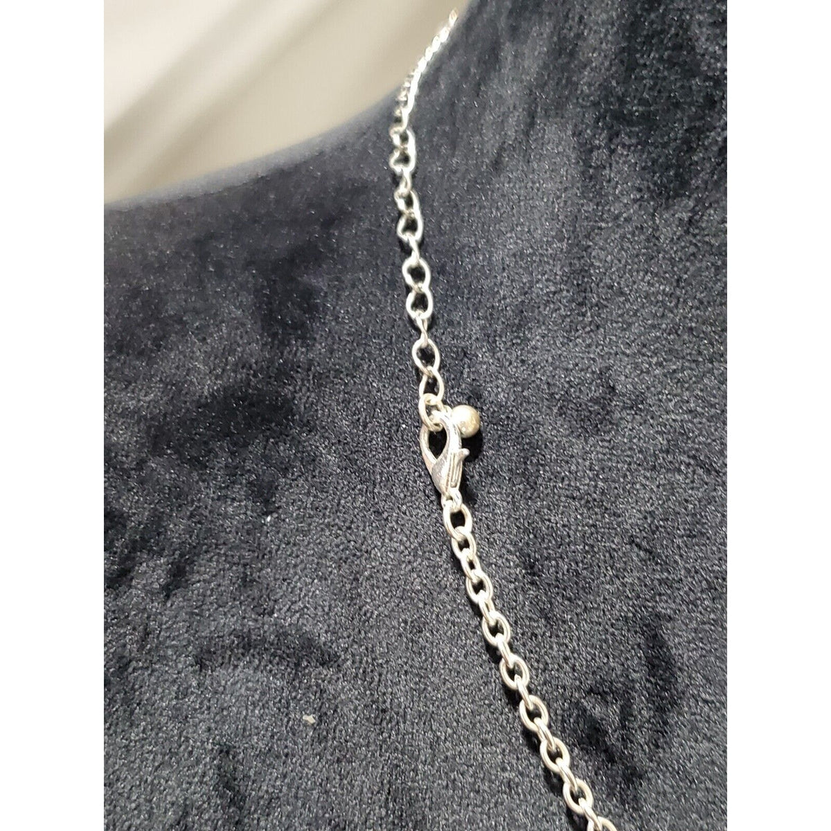 Women's Silver Onyx Inspired Black Gemstones Partywear Necklace