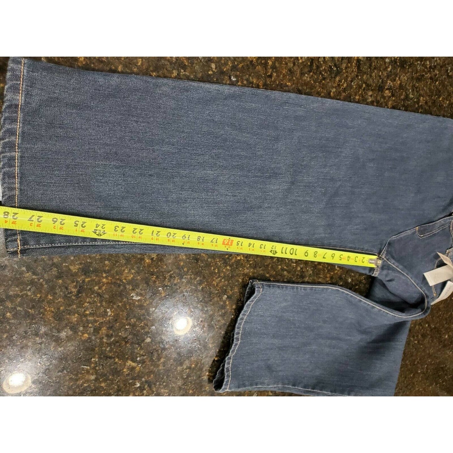 Slimmer Classic Women's Denim Blue Cotton Mid Rise Straight Leg Jeans Pants 16W