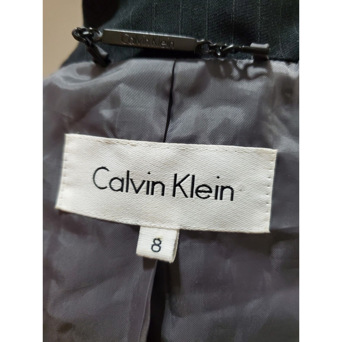 Calvin Klein Women's Black Single Breasted Three Button Blazer Jacket Size 8