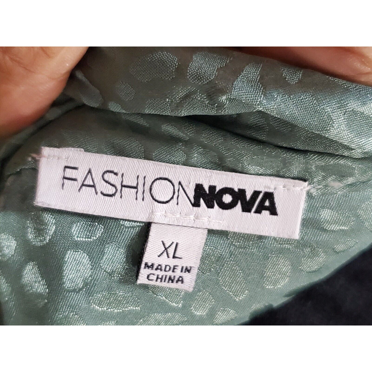 Fashion Nova "You Better Work" Green Polyester Long Sleeve Knee Length Size XL
